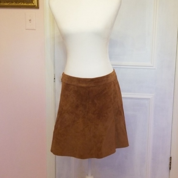 Free People Dresses & Skirts - FREE PEOPLE 100% leather suede camel skirt